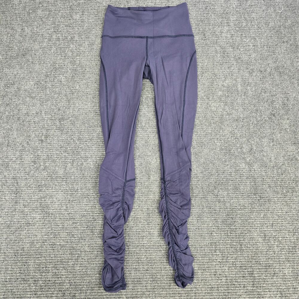 Lululemon Ready to Rulu Tight 28" Womens 4 Cadet Blue Ruched Leggings LW5BCNS